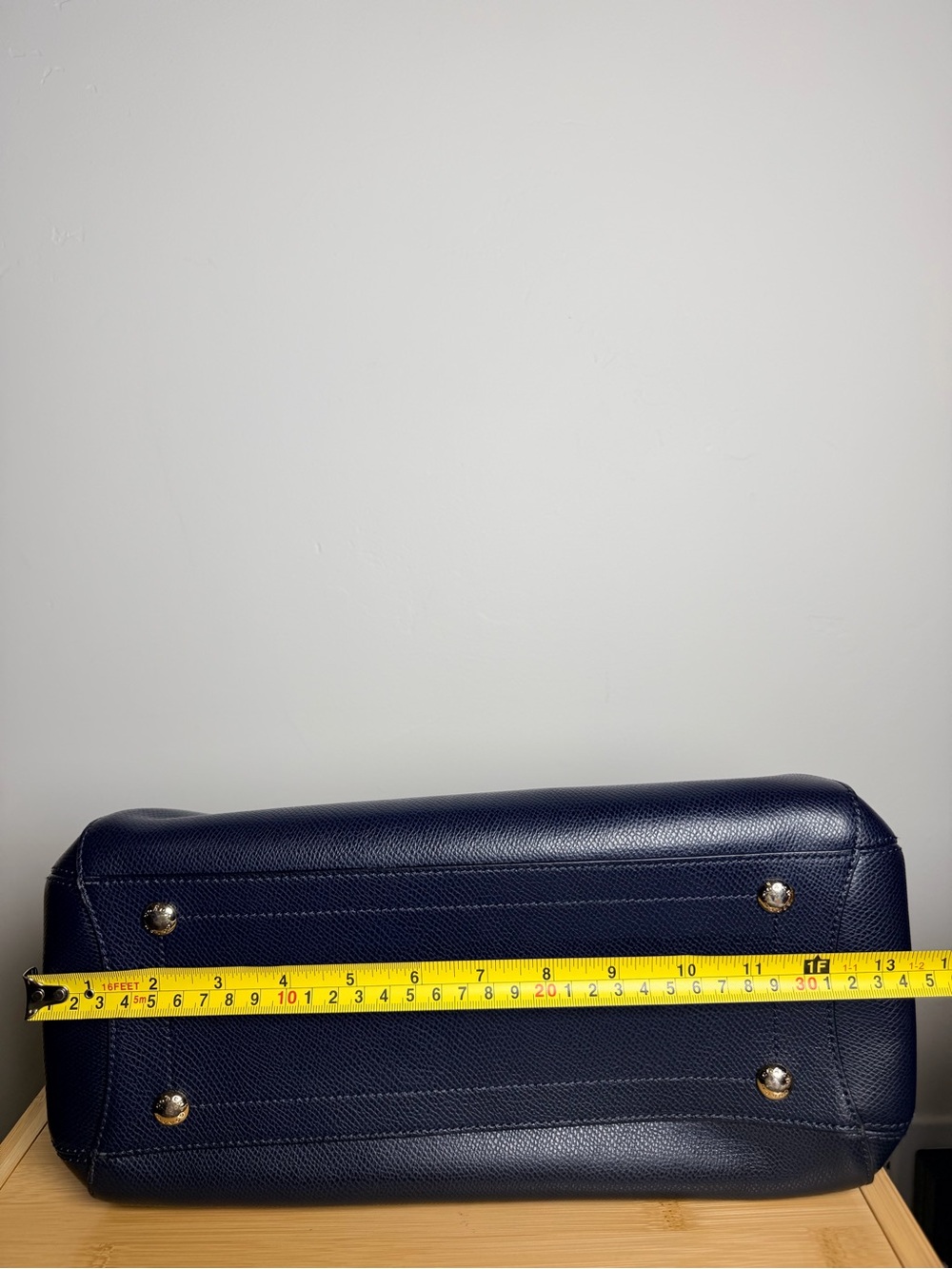 Coach Navy Pebbled Leather Top Handle Satchel Gold Hardware Margot Bag Blue - Picture 13 of 14